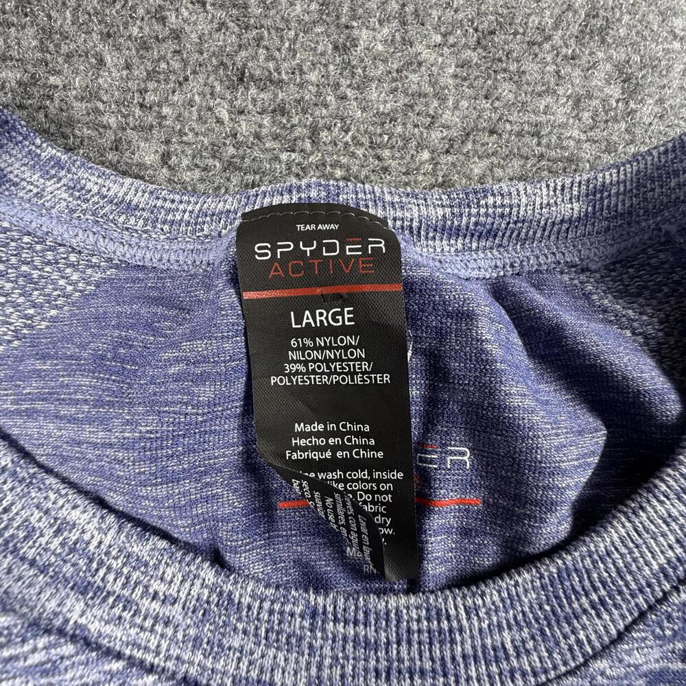 Spyder Active Mens Large Blue Long Sleeve Performance Shirt Thumbholes #1568 - Picture 2 of 8